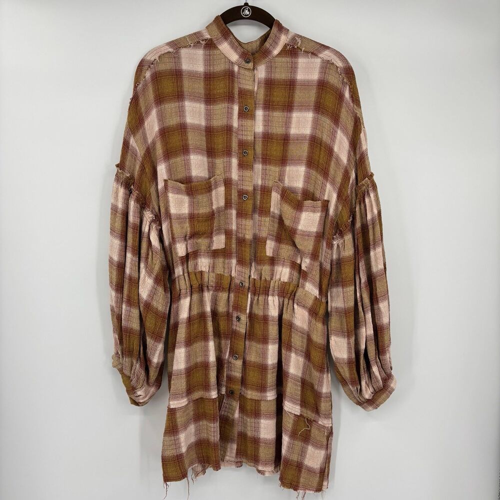 Free People By The Way Plaid Mini Dress - Picture 4 of 12